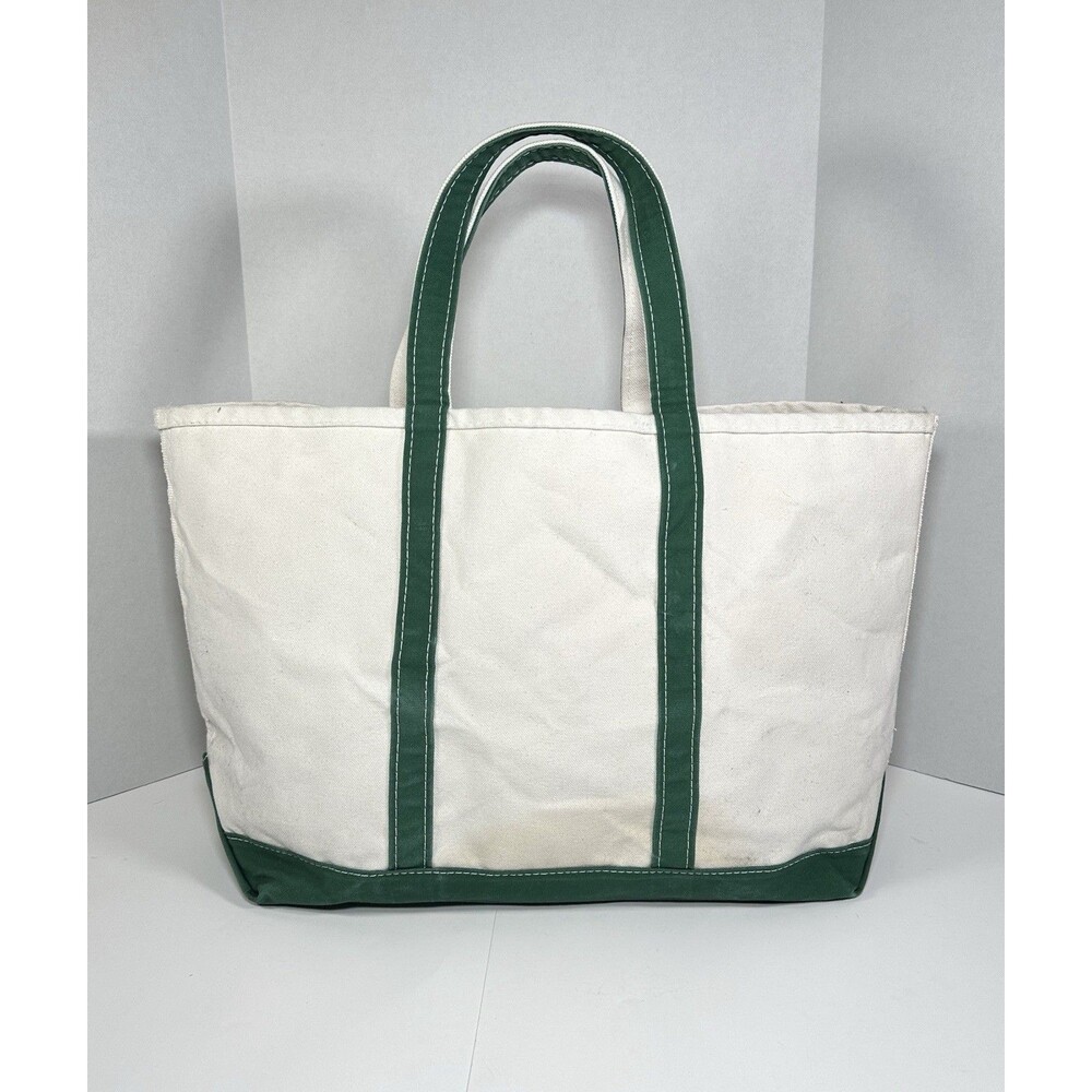 L.L. Bean Boat And Tote Bag Vintage 1980s USA Canvas 80’s LL Bean Large Green